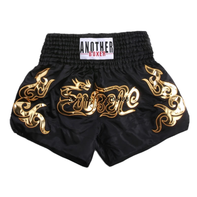 Muay Thai Shorts – Embroidered Kickboxing & Boxing Training Shorts for Men, Women & Kids