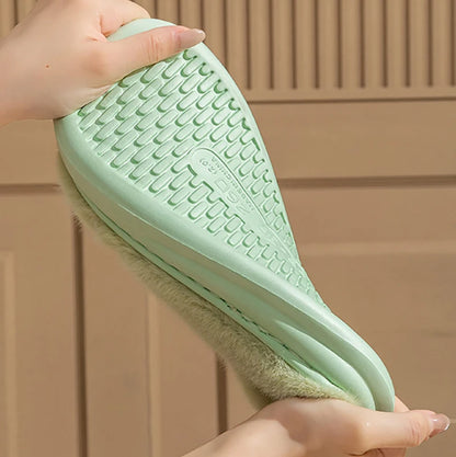 Memory Foam Plush Slippers for Men & Women – Non-Slip Thick Sole