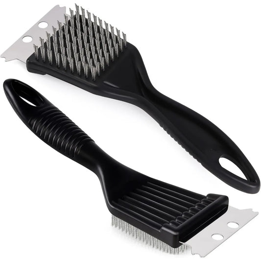Grill Brush with Scraper – Heavy Duty Stainless Steel BBQ Cleaner