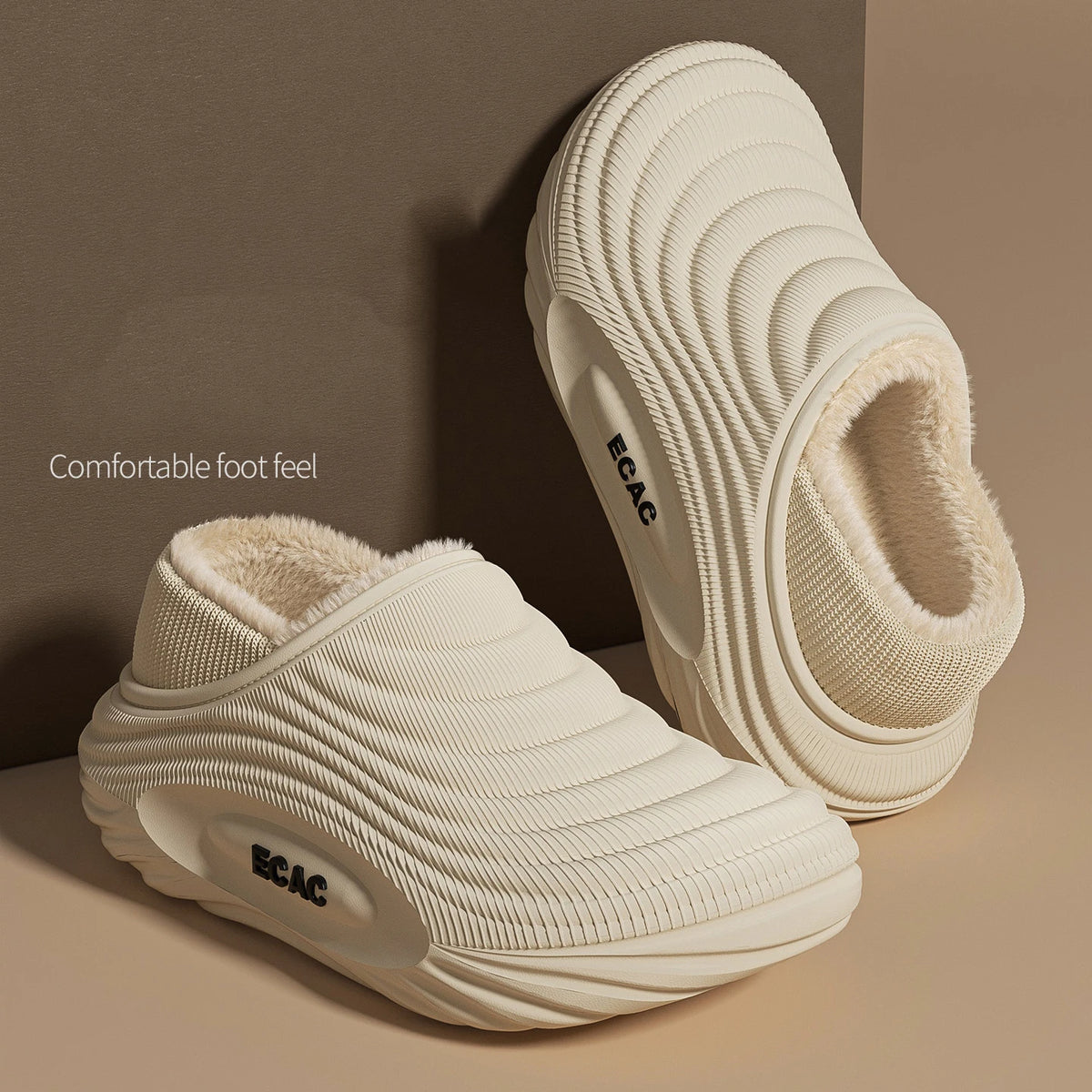 Waterproof Closed-Toe Slippers – Fleece-Lined, Non-Slip