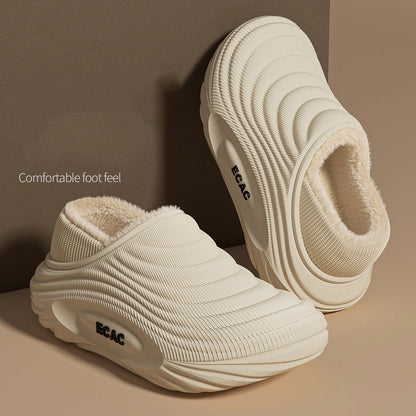 Waterproof Closed-Toe Slippers – Fleece-Lined, Non-Slip