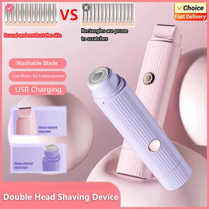 2-in-1 Electric Hair Remover for Women – Painless Rechargeable Trimmer