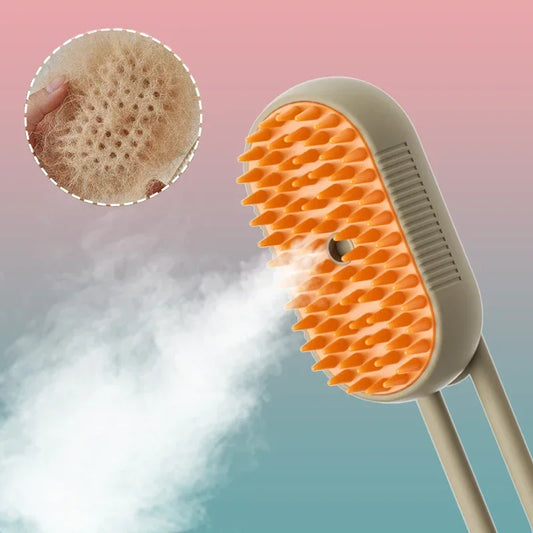 3-in-1 Pet Steam Brush – Spray, Massage & Hair Removal Comb