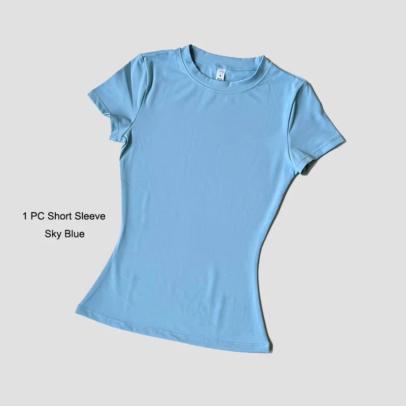 Women's Yoga Set – Sport Top & High Waist Shorts for Gym & Fitness
