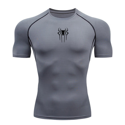 Men's Compression Short Sleeve Gym T-Shirt Spider Print