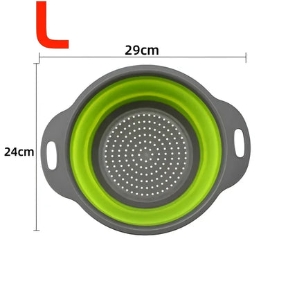 Collapsible Silicone Colander – Foldable Kitchen Strainer Basket