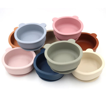 Bear Silicone Baby Feeding Bowl with Suction – 300ml
