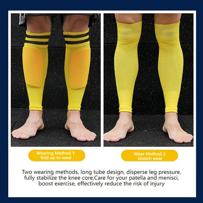 Soccer Leg Sleeves Knee Protection Shin Guard Socks – 1 Pair