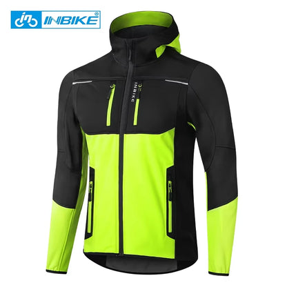Men's Winter Cycling Windbreaker Jacket with Hood