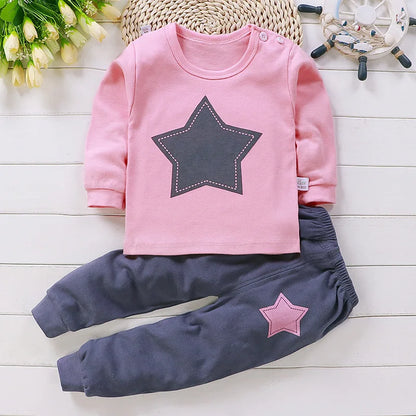 Baby Girl Cartoon Pajama Set – Cotton Sleepwear 2-Piece