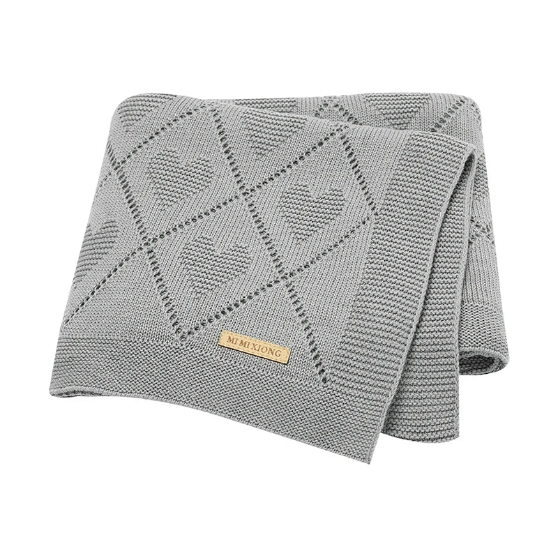 Baby Knit Blanket Super Soft Cotton Swaddle Wrap 90x70cm