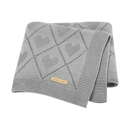 Baby Knit Blanket Super Soft Cotton Swaddle Wrap 90x70cm