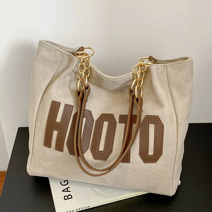 Canvas Tote Bag for Women – Solid Color Shoulder Handbag