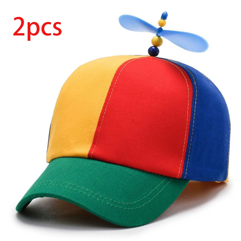 Propeller Baseball Cap – Funny Rainbow Snapback Hat with Spinning Dragonfly