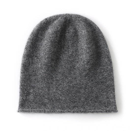 Cashmere Knit Beanie Hat – Unisex Solid Color Winter Warm Cap