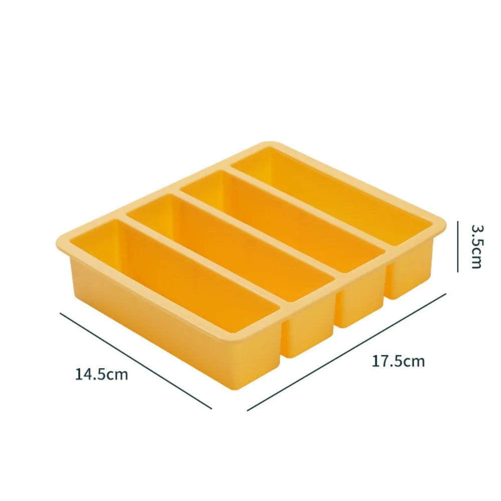 Silicone Freezer Tray 4-Grid Extra Large Sauce & Food Storage Mold