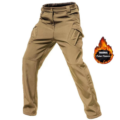 Men's Fleece Softshell Cargo Pants – Tactical Hiking Trousers