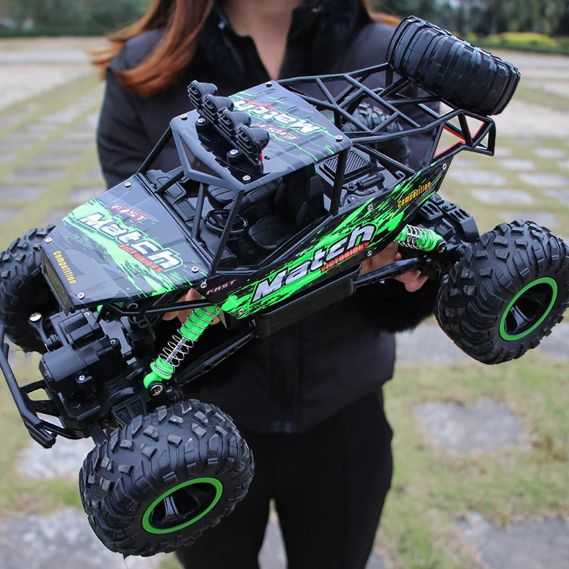 RC Off-Road Rock Crawler Truck 4WD with LED Lights – 2.4GHz Remote Control Car