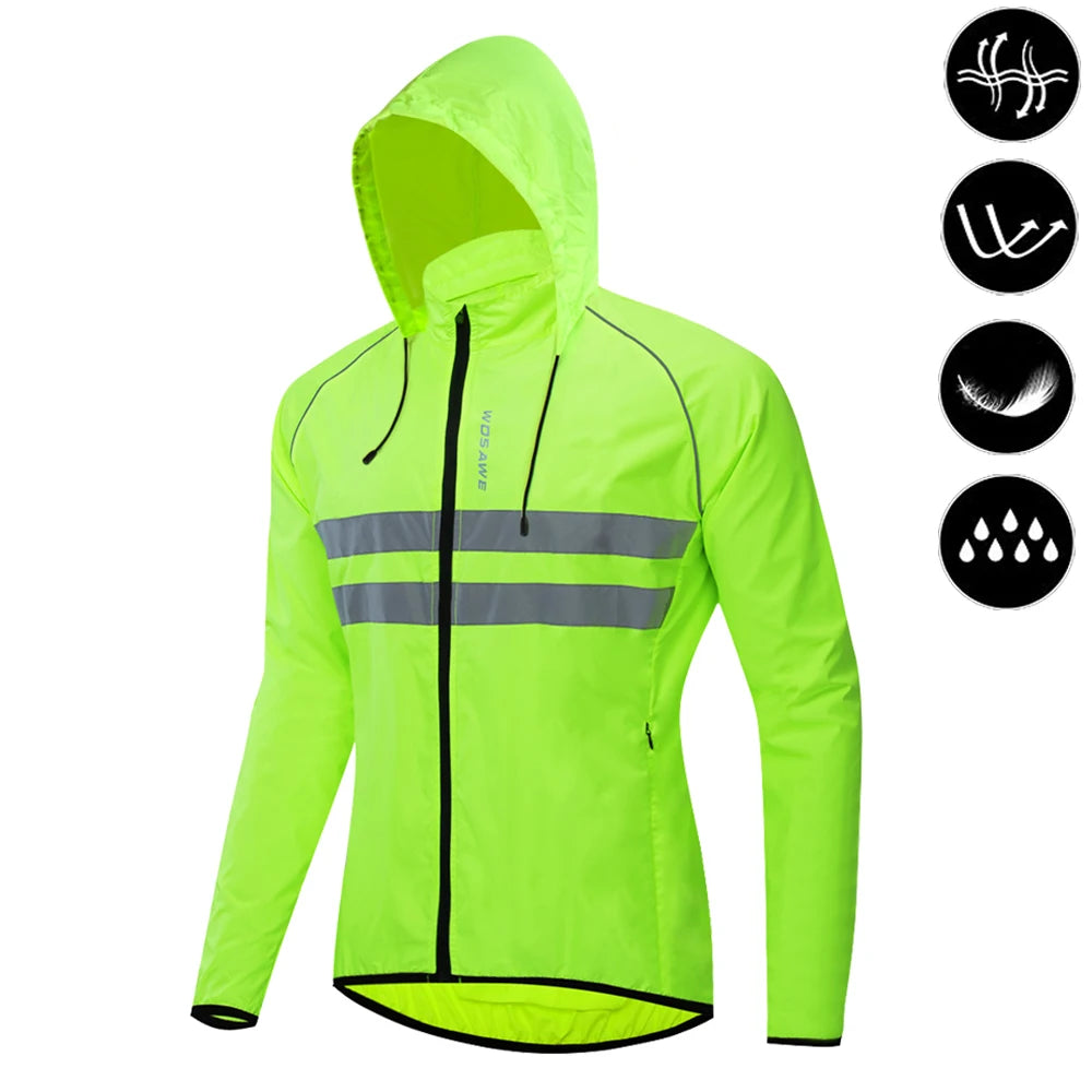 Cycling Windbreaker Vest Men Packable Windproof Reflective Jacket