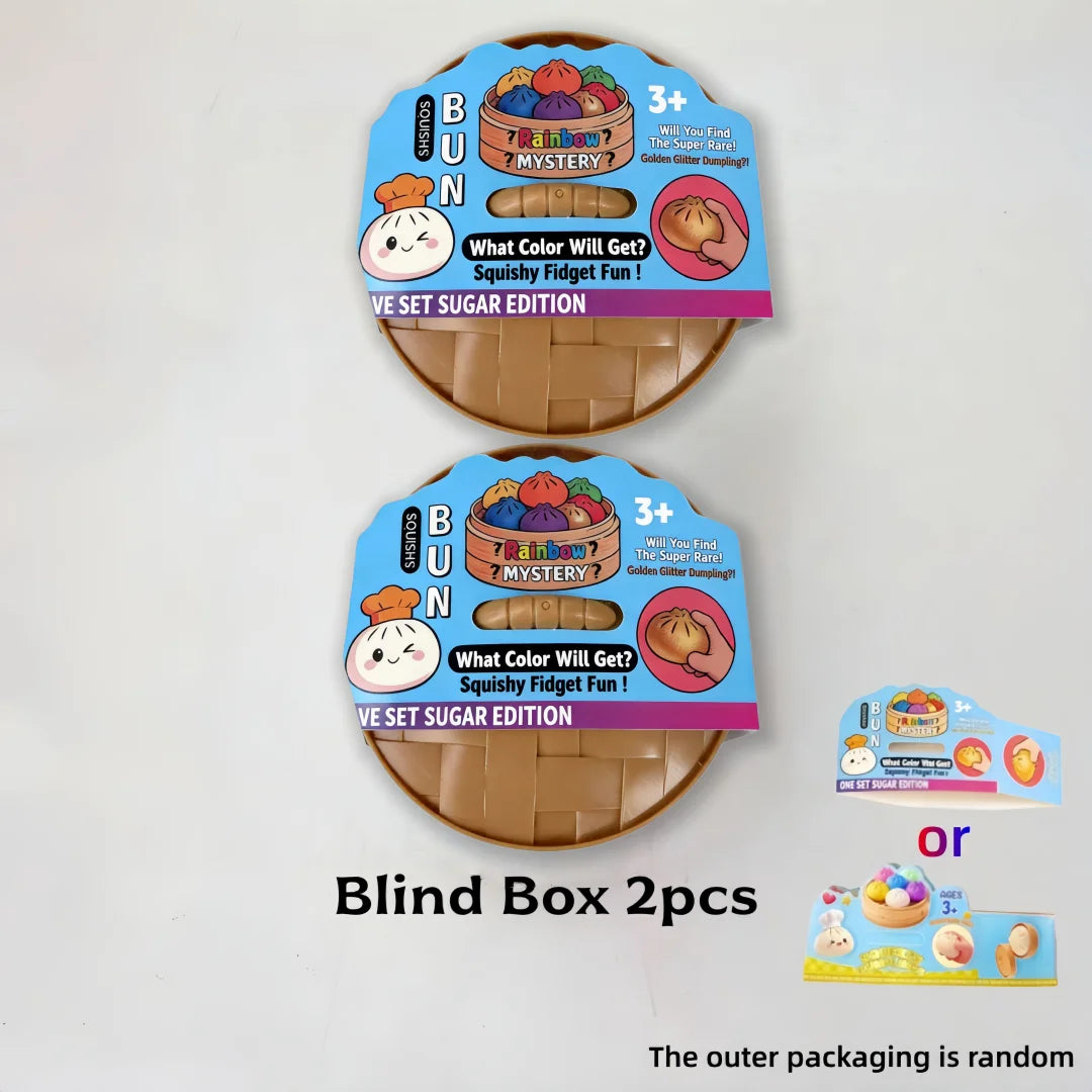 Squishy Bun Blind Box Fidget Toy – Rainbow Mystery