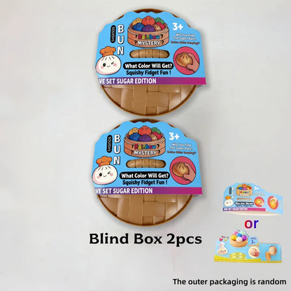 Squishy Bun Blind Box Fidget Toy – Rainbow Mystery