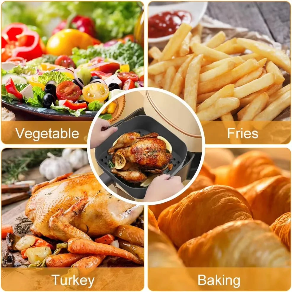 Silicone Air Fryer Liner – Reusable Square Basket Insert