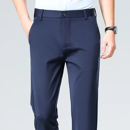 Men's Stretch Dress Pants – Ice Silk Wrinkle-Resistant Formal Trousers