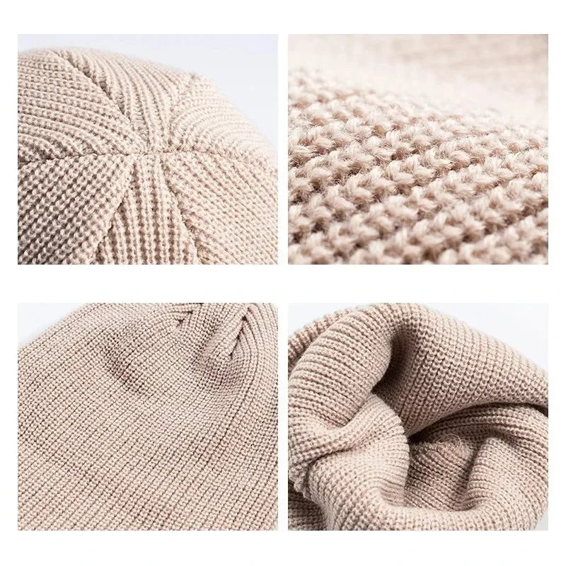 Winter Knit Beanie Hat – Thermal Skull Cap for Men & Women