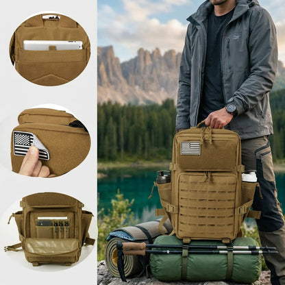 45L Tactical Backpack – MOLLE Military Hiking & Camping Bag