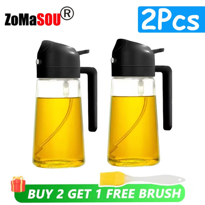 2-in-1 Oil Spray Bottle & Pourer – Kitchen Dispenser