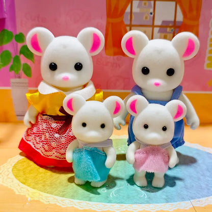 Animal Family Dollhouse Figures – Simulation Forest Animal Toy Set