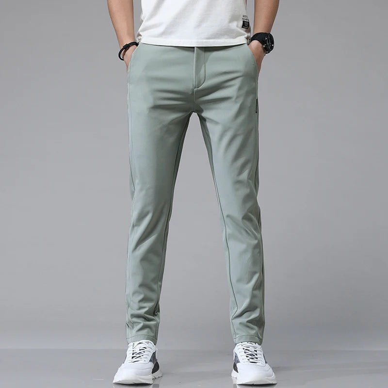 Men's Slim Stretch Casual Pants – Lightweight Breathable Trousers