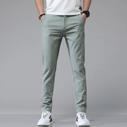Men's Slim Stretch Casual Pants – Lightweight Breathable Trousers