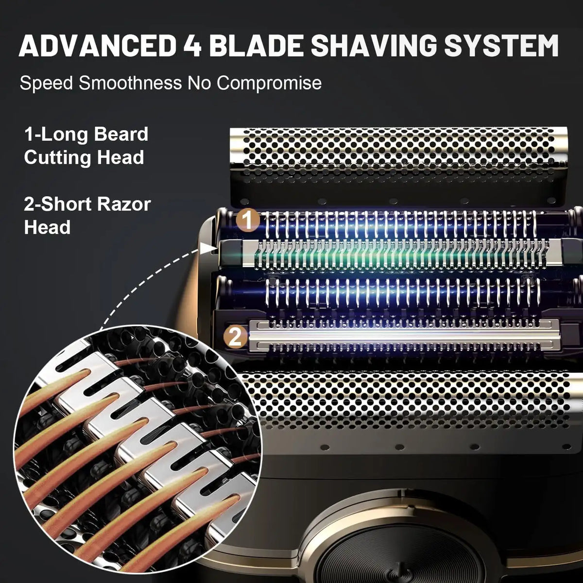 Electric Foil Shaver for Men – 4-Blade Wet & Dry Waterproof Razor