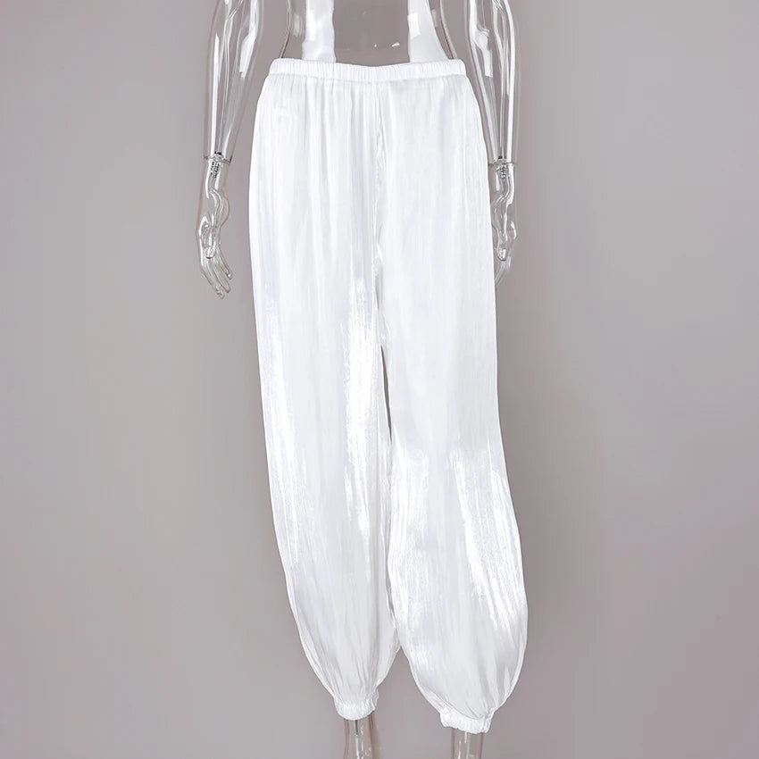 Pleated Loose Harem Pants – Elegant Crepe Bloomers for Women