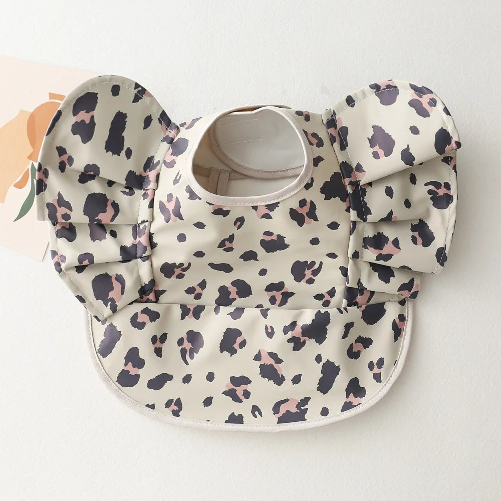 Waterproof Baby Bib with Pocket & Ruffle Sleeves