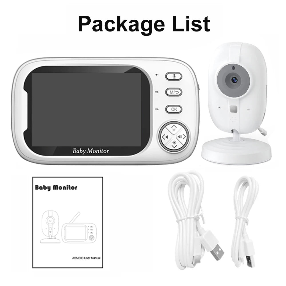 Wireless Video Baby Monitor with 3.5" Screen, Night Vision & 2-Way Audio