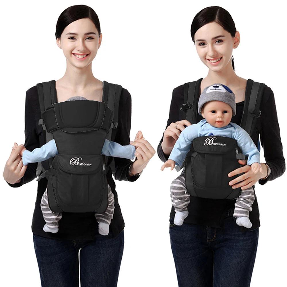 4-in-1 Ergonomic Baby Carrier – Infant Backpack Sling with Padded Support
