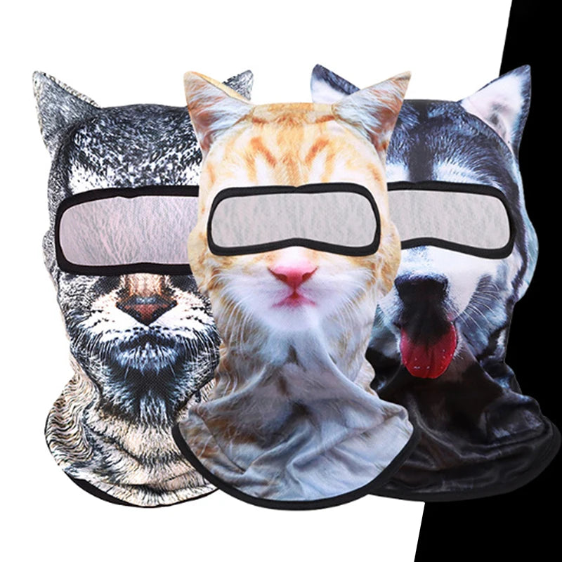 3D Cat Animal Balaclava Full Face Mask for Skiing & Motorcycle