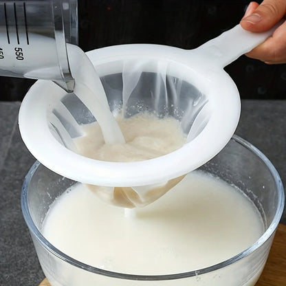 Ultra-Fine Mesh Strainer Spoon – Nylon Sieve for Soy Milk, Juice & Coffee