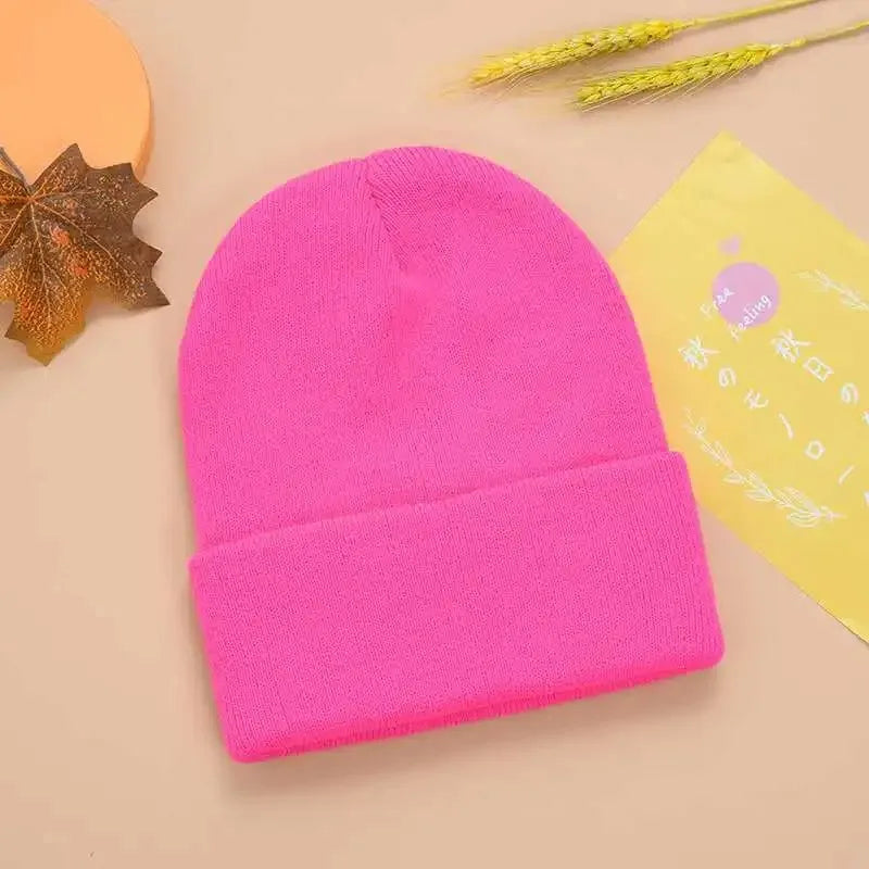 Knit Beanie Hat Warm Stretch Crochet Cap for Women & Men