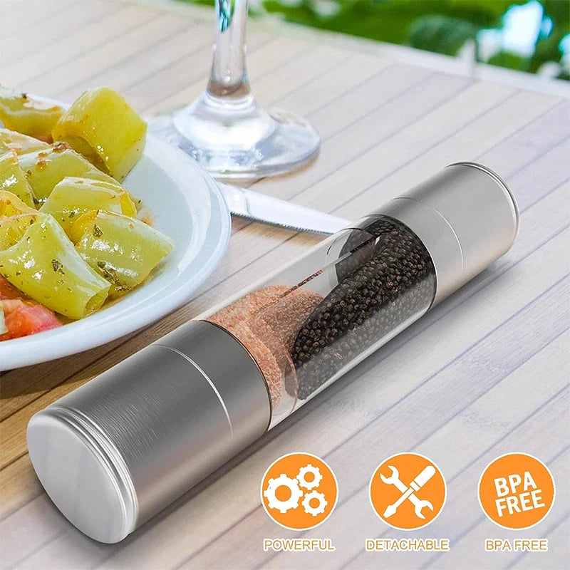 2-in-1 Salt & Pepper Grinder – Manual Stainless Steel Spice Mill