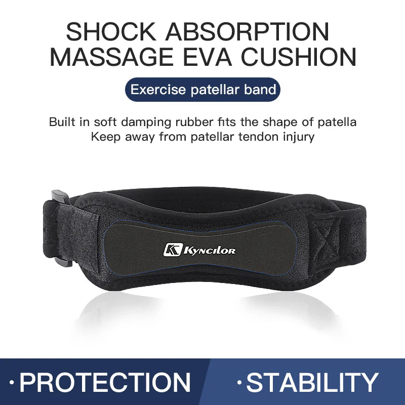 Patella Knee Strap Adjustable Silicone Tendon Band for Sports