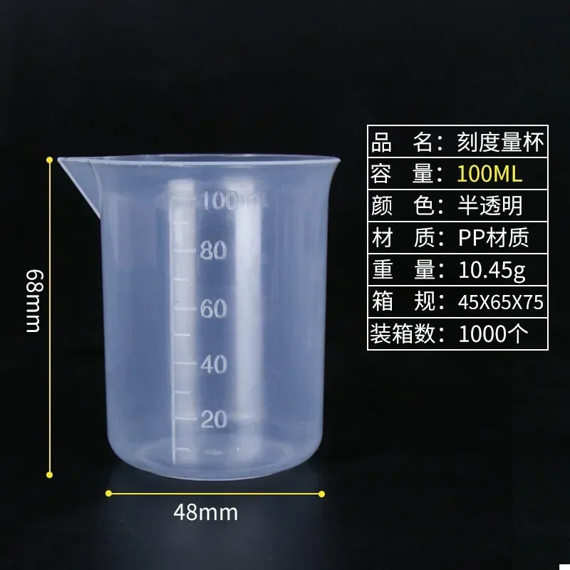 100ml Plastic Measuring Cups for Epoxy Resin & Lab Mixing