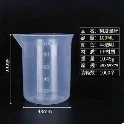 100ml Plastic Measuring Cups for Epoxy Resin & Lab Mixing