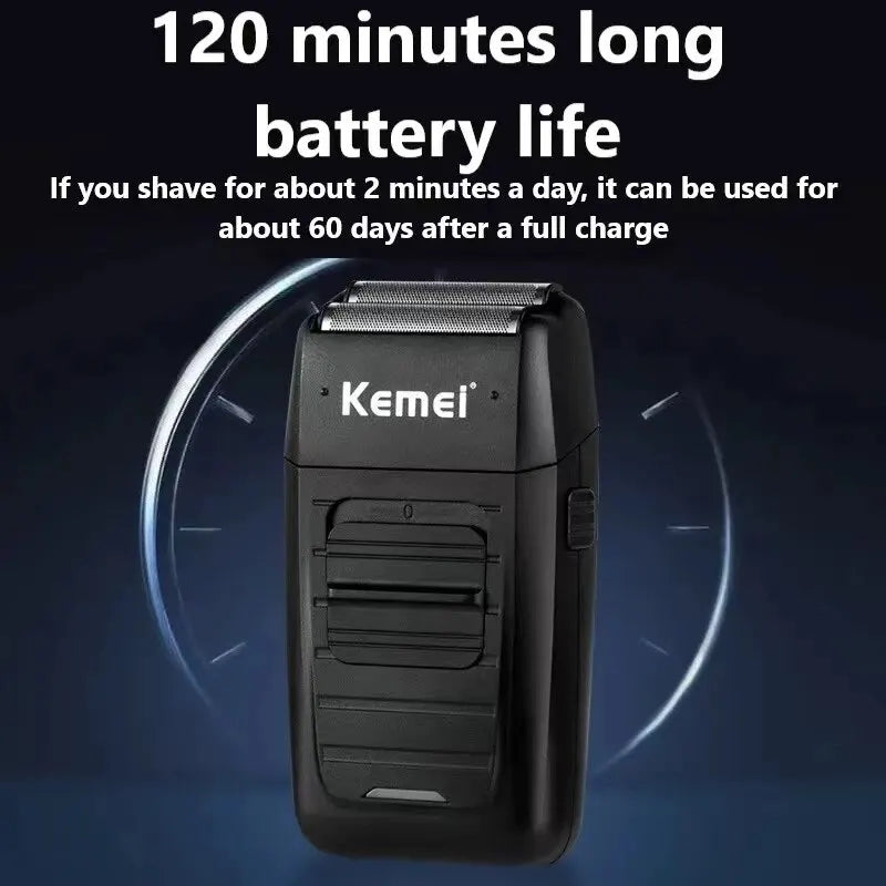 Kemei KM-1102 Electric Shaver Twin Blade Reciprocating Cordless Beard Razor