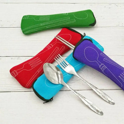 Portable Cutlery Bag – Travel Utensil Pouch for Fork, Spoon & Chopsticks