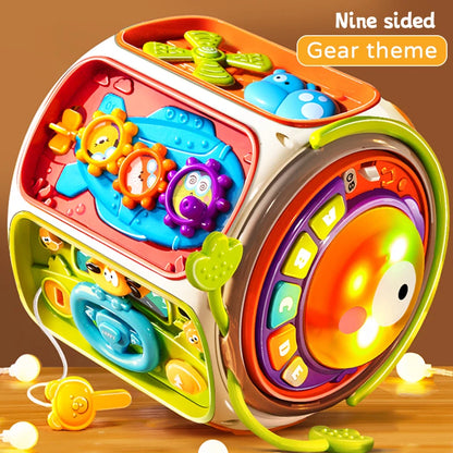 Baby Activity Cube Toy – 9-Sided Musical Learning Toy with Lights & Sound