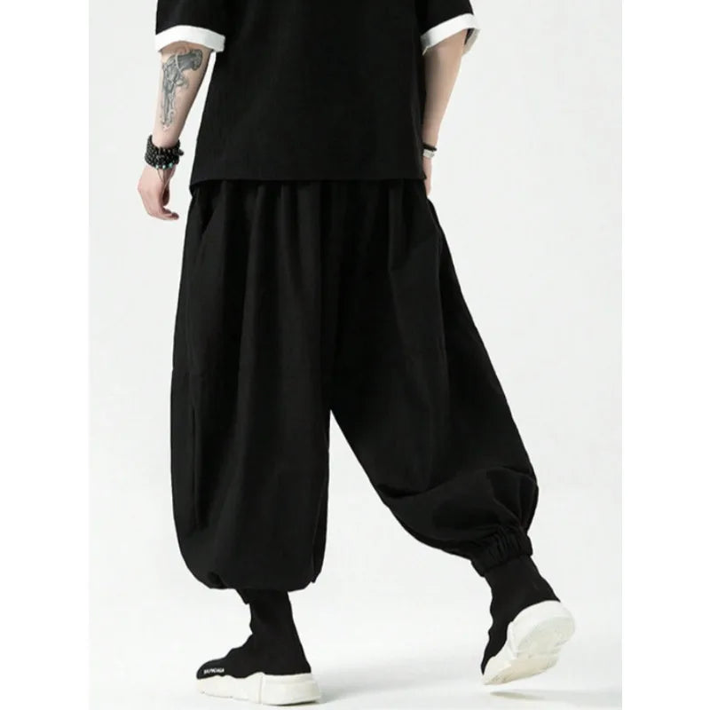 Men's Korean Style Harem Pants – Loose Cotton Baggy Trousers