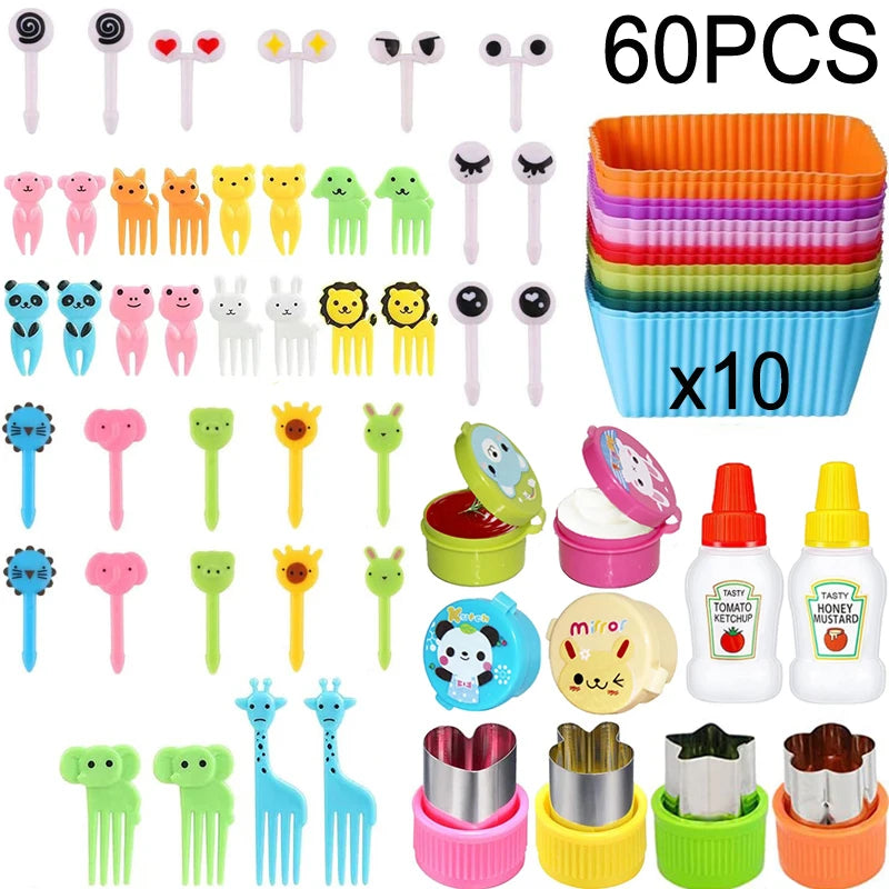 Kids Bento Food Picks Set – Cute Animal Forks & Lunch Accessories